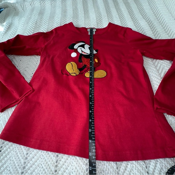 Disney Work Women's Large Sequin Christmas Mickey Shirt - Picture 6 of 6